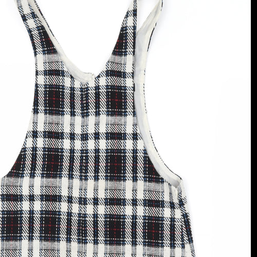 newlook Womens Black Plaid  Pinafore/Dungaree Dress  Size 8