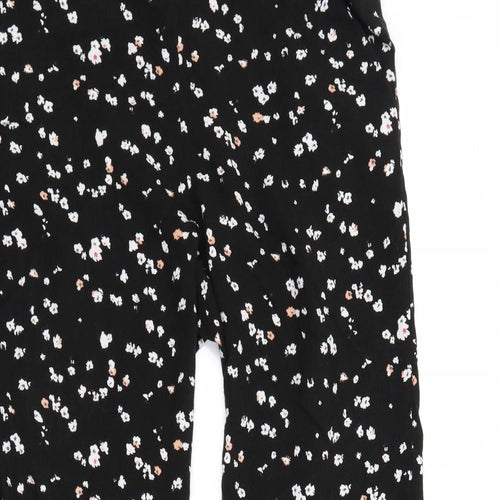 ICHI Womens Black Floral  Trousers  Size 10 L23 in
