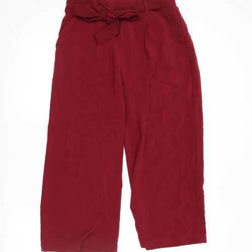 newlook Womens Red   Cropped Trousers Size 10 L22 in