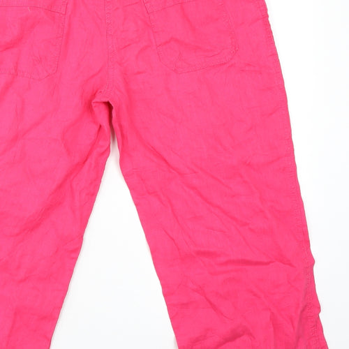 Denim & Co. Womens Pink   Chino Trousers Size 12 L20 in