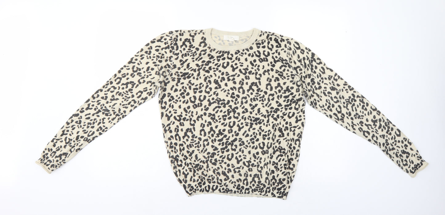 H&M Womens Multicoloured Animal Print  Pullover Jumper Size S