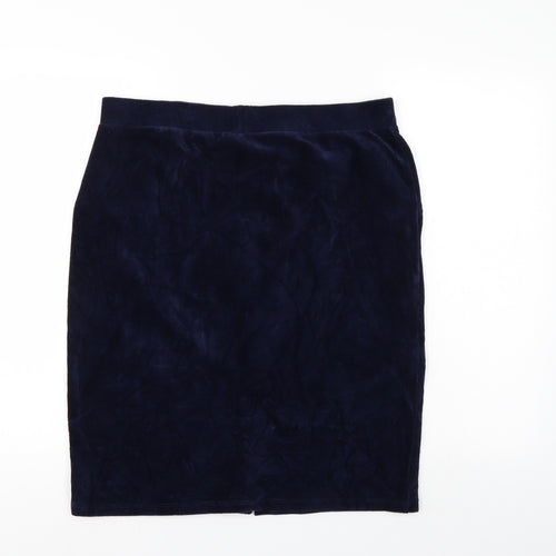 TU Womens Blue  Corduroy A-Line Skirt Size 16