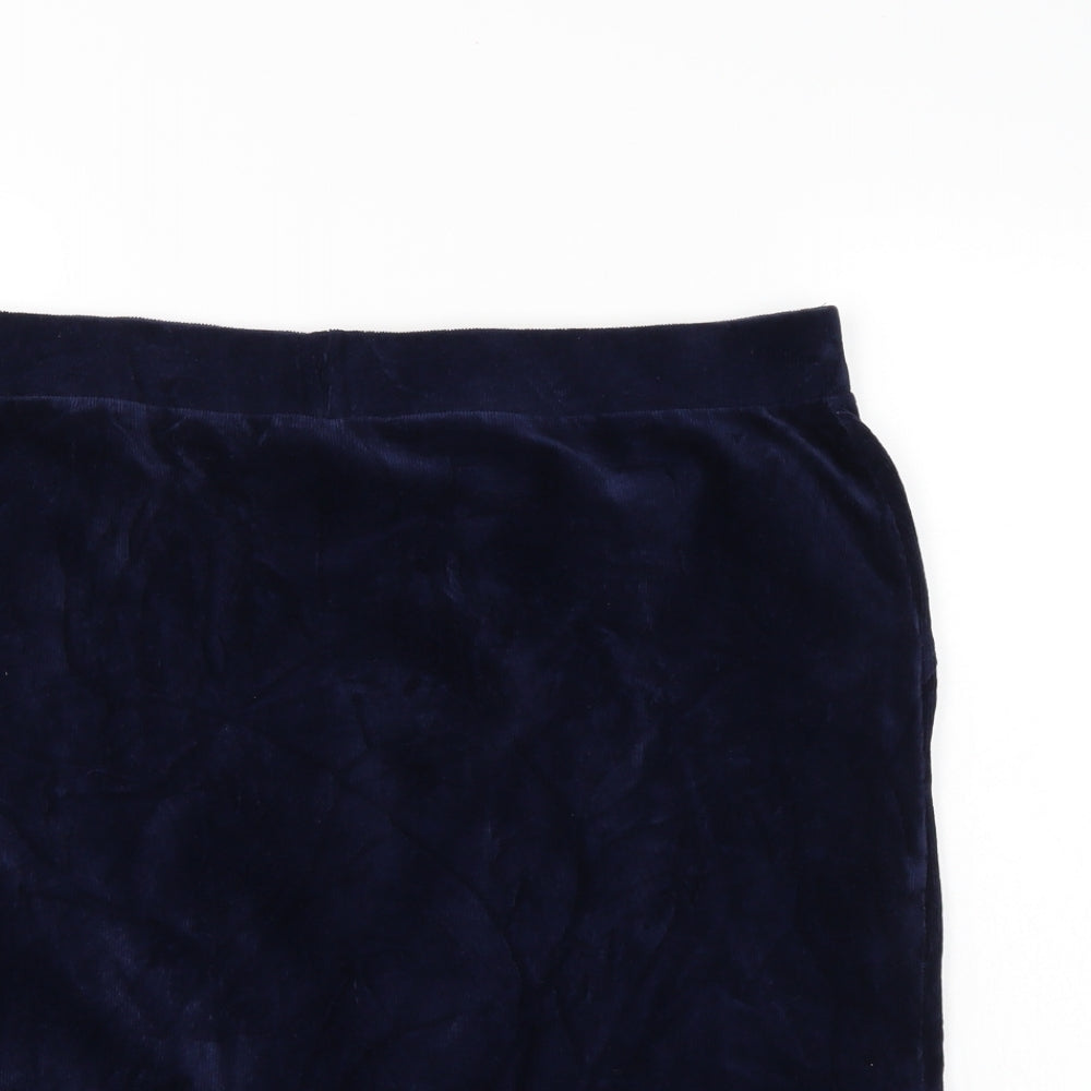 TU Womens Blue  Corduroy A-Line Skirt Size 16