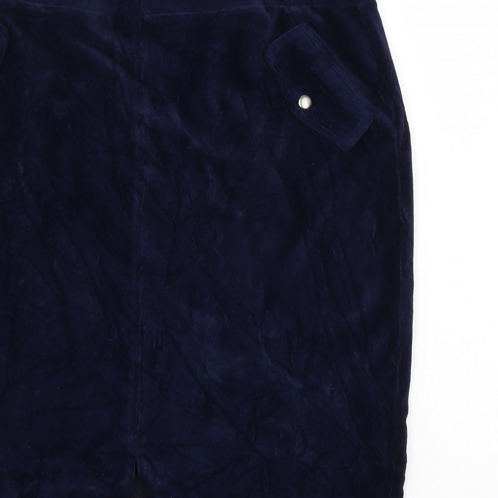 TU Womens Blue  Corduroy A-Line Skirt Size 16