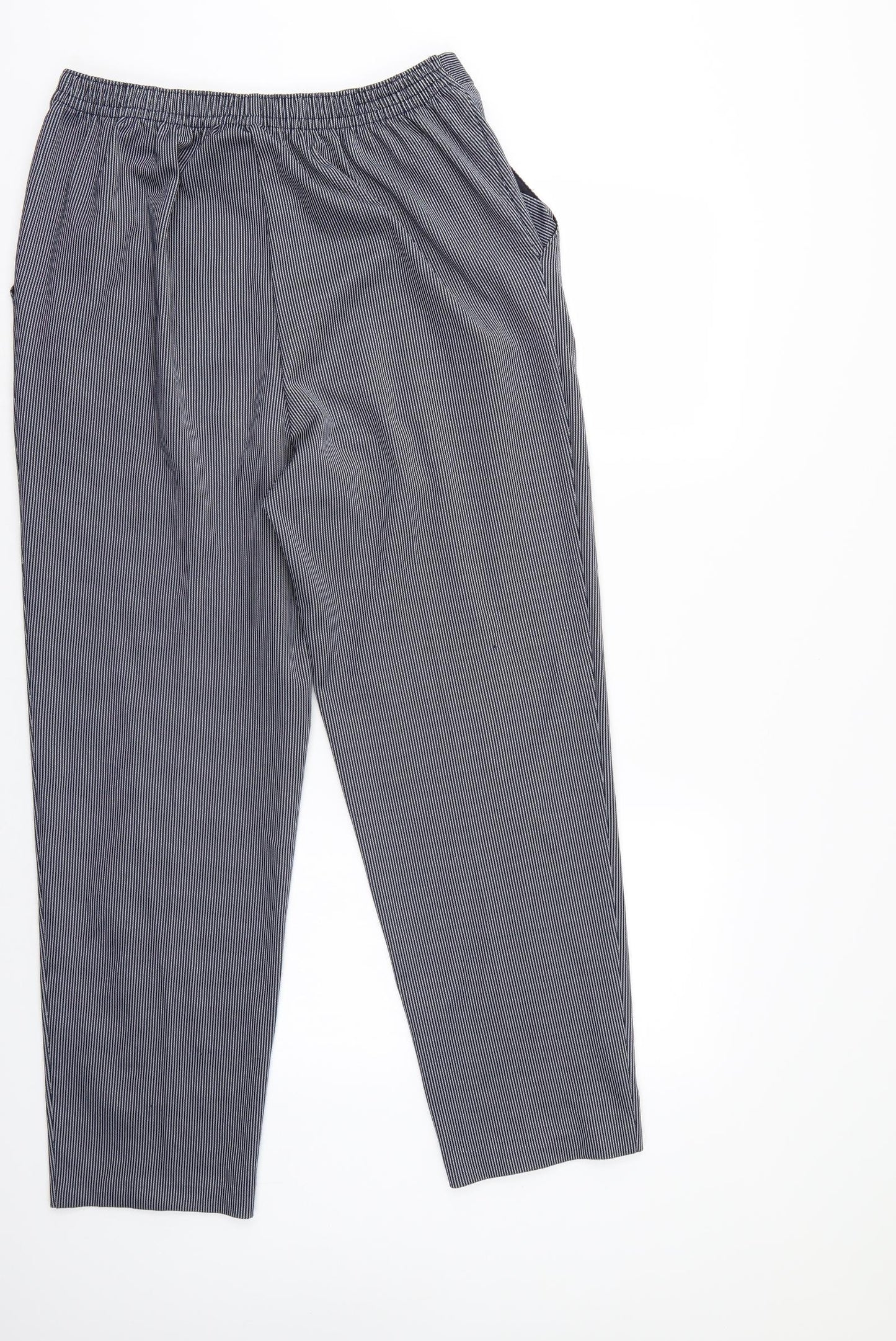 St Michael Womens Blue Striped  Trousers  Size 16 L28 in - Elastic Waist