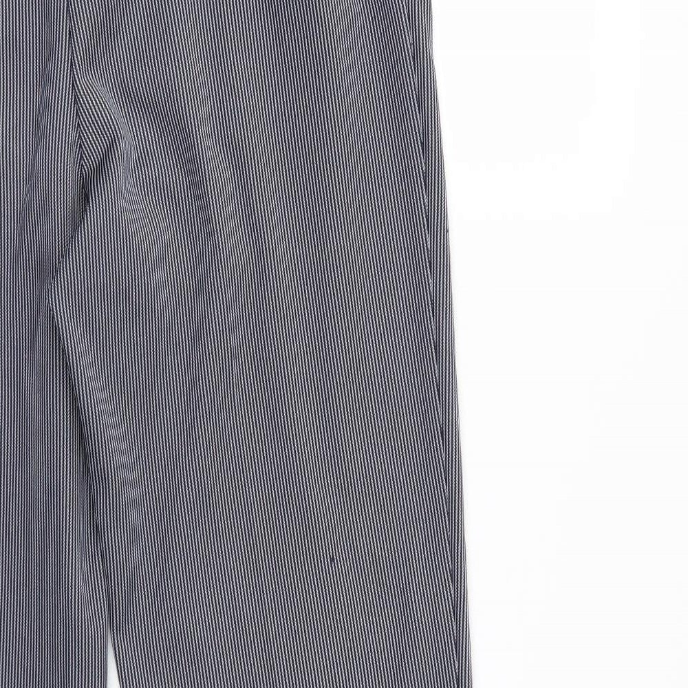 St Michael Womens Blue Striped  Trousers  Size 16 L28 in - Elastic Waist