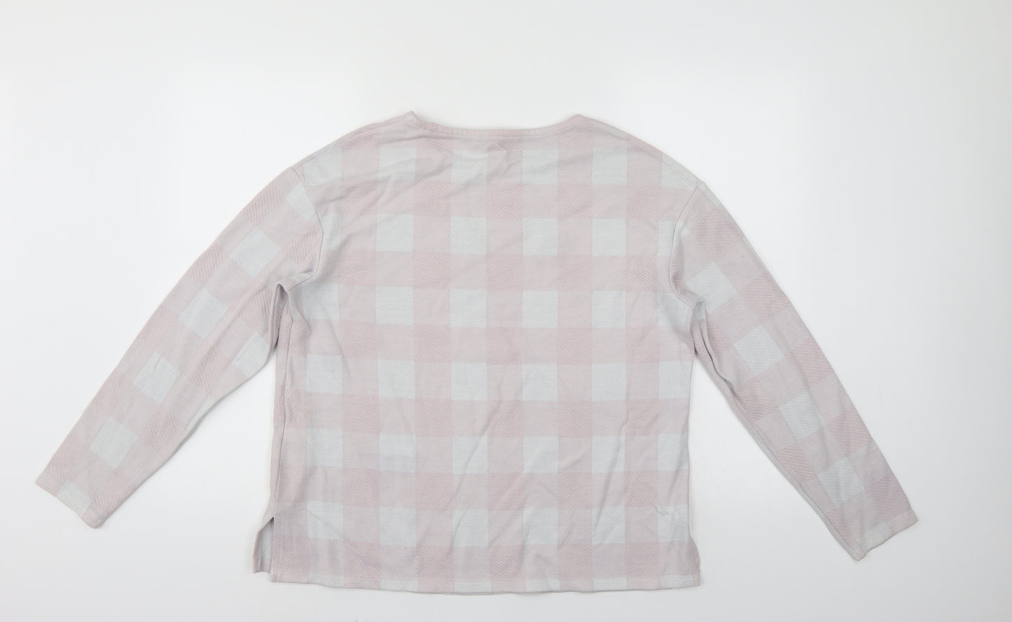 M&S Womens Pink Check  Pullover Jumper Size 14