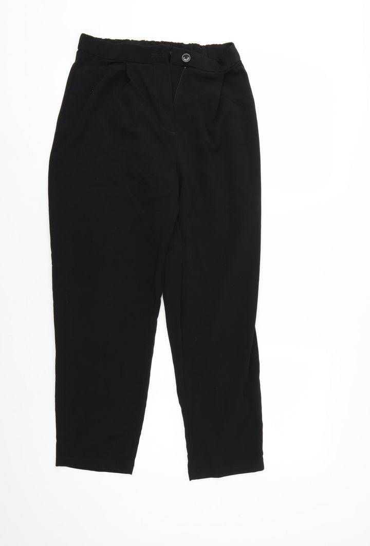 Divided Womens Black Cropped Trousers Size 6 L24 in