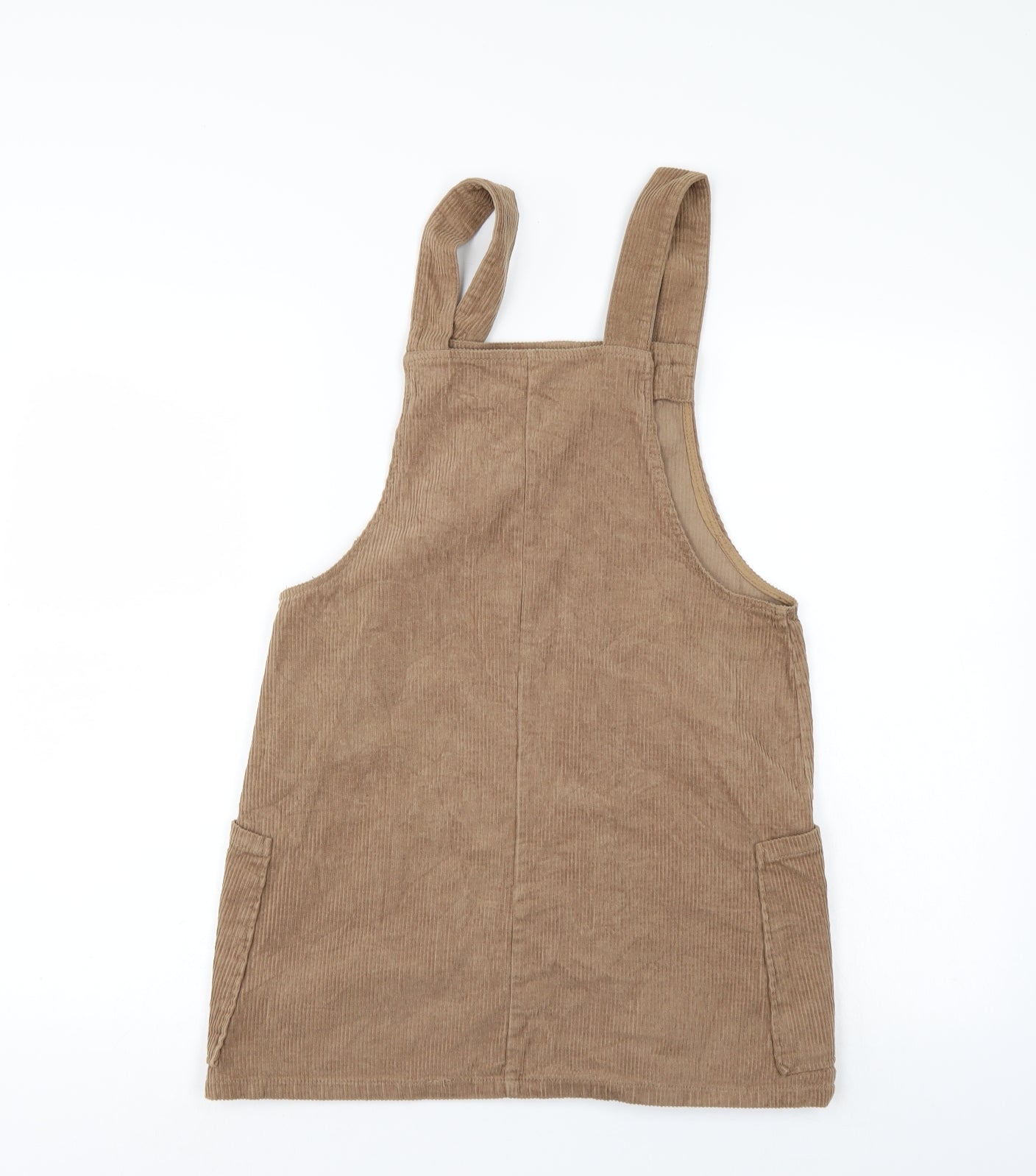 Pull & Bear Womens Brown  Corduroy Pinafore/Dungaree Dress  Size S