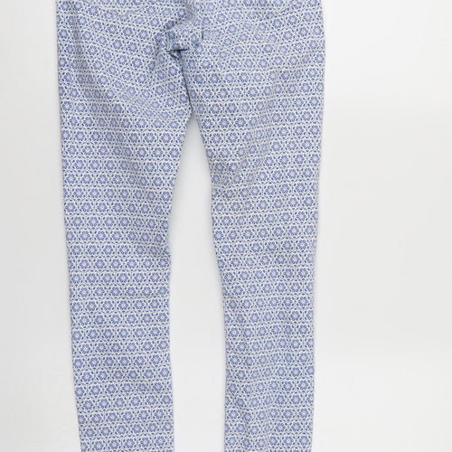 Top Shop Mens Blue Geometric  Sweatpants Trousers Size 26 L32 in - Elastic Waist