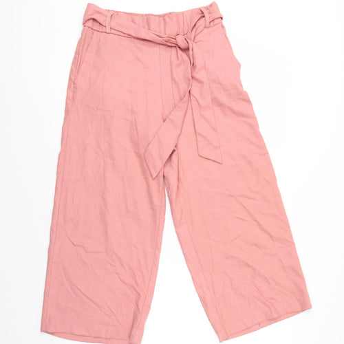 Zara Womens Pink   Cropped Trousers Size M L21 in