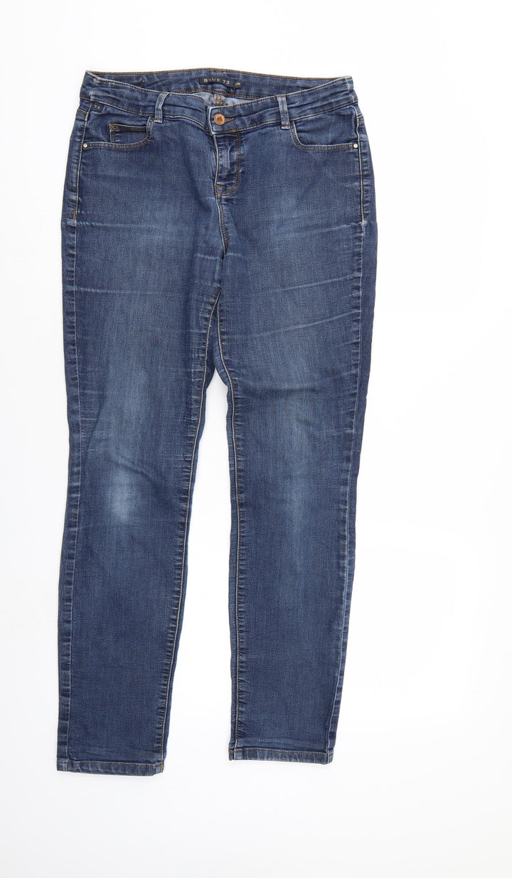 bLUE 73 Womens Blue  Denim Straight Jeans Size 12 L29 in