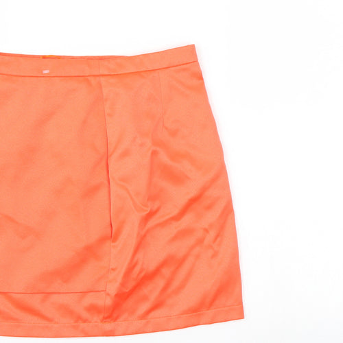 Missguided Womens Orange   A-Line Skirt Size 10