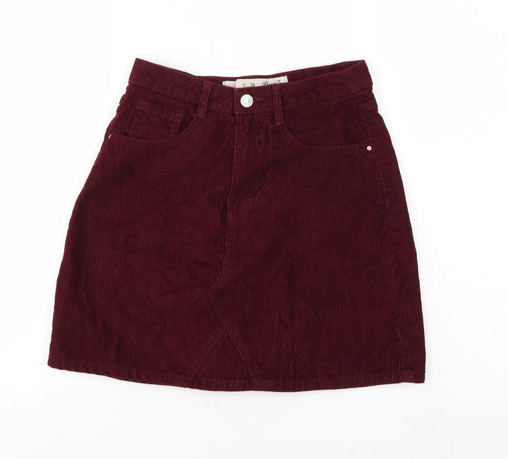 Denim & Co. Womens Purple  Corduroy A-Line Skirt Size 6