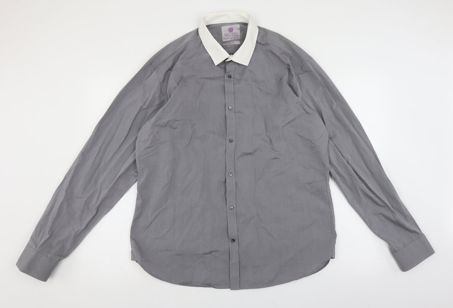 Skopes Mens Grey    Dress Shirt Size 17