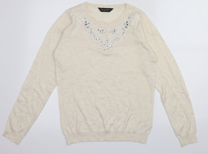 Dorothy Perkins Womens Ivory Pullover Jumper Size 12