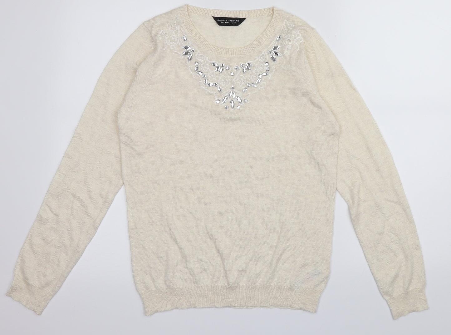 Dorothy Perkins Womens Ivory   Pullover Jumper Size 12