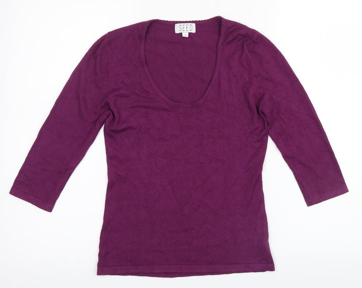 Seed Womens Purple Pullover Jumper Size S