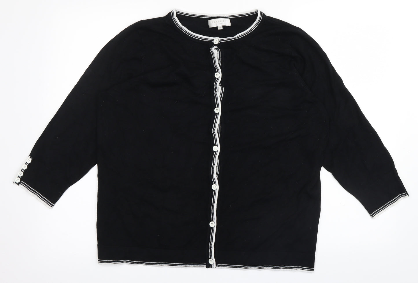 Classics Womens Black  Rayon Pullover Jumper Size 18
