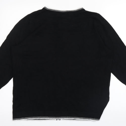 Classics Womens Black  Rayon Pullover Jumper Size 18
