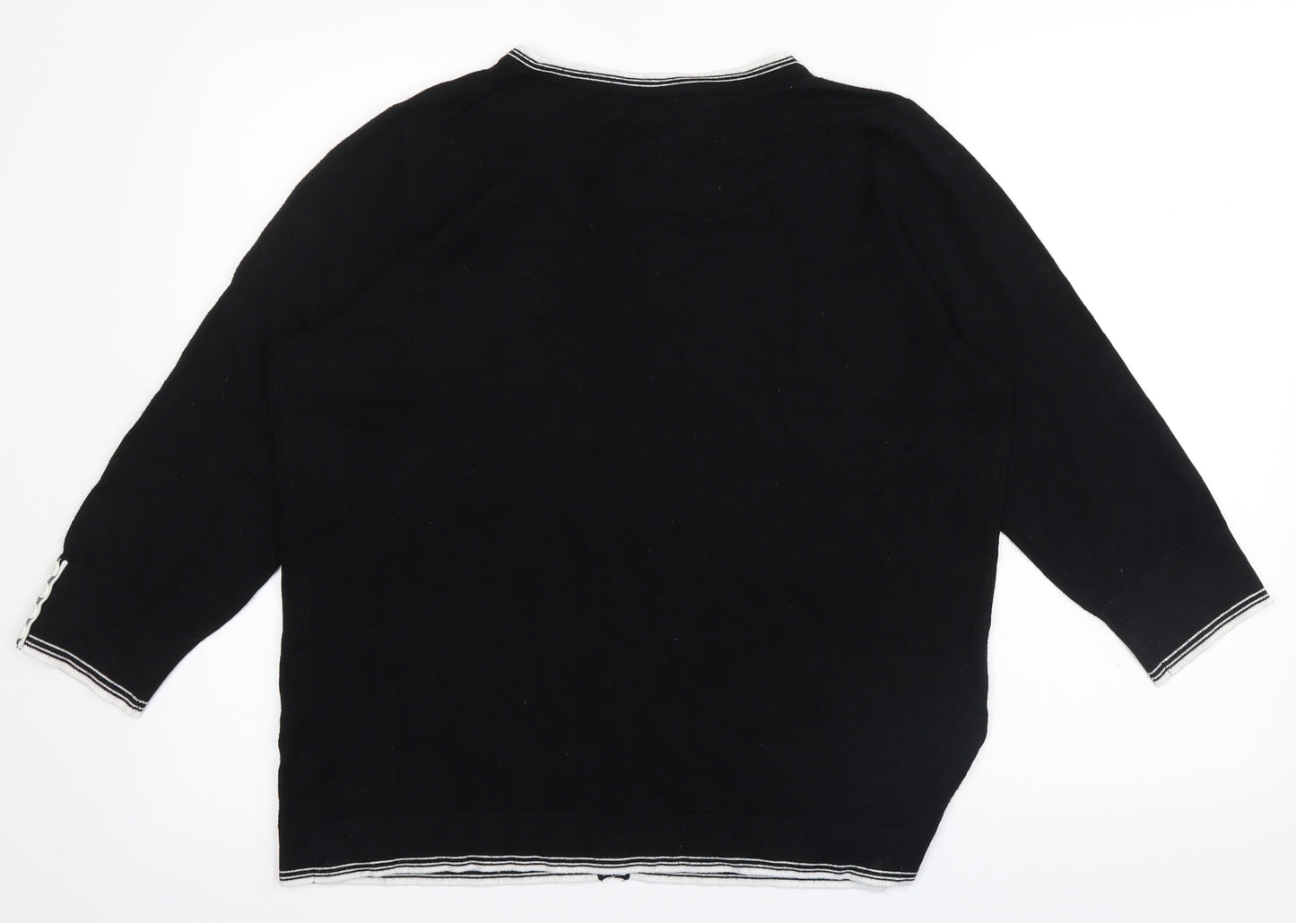 Classics Womens Black  Rayon Pullover Jumper Size 18