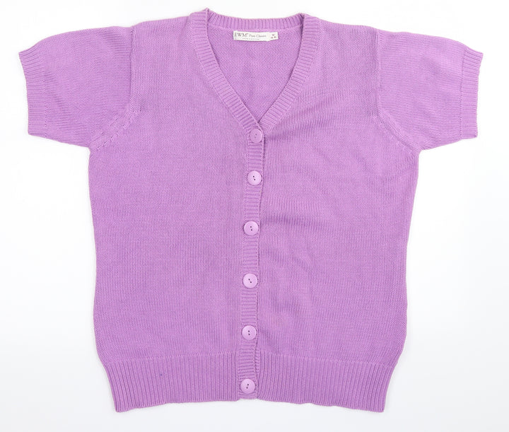 EWM Womens Purple Rayon Cardigan Jumper Size M