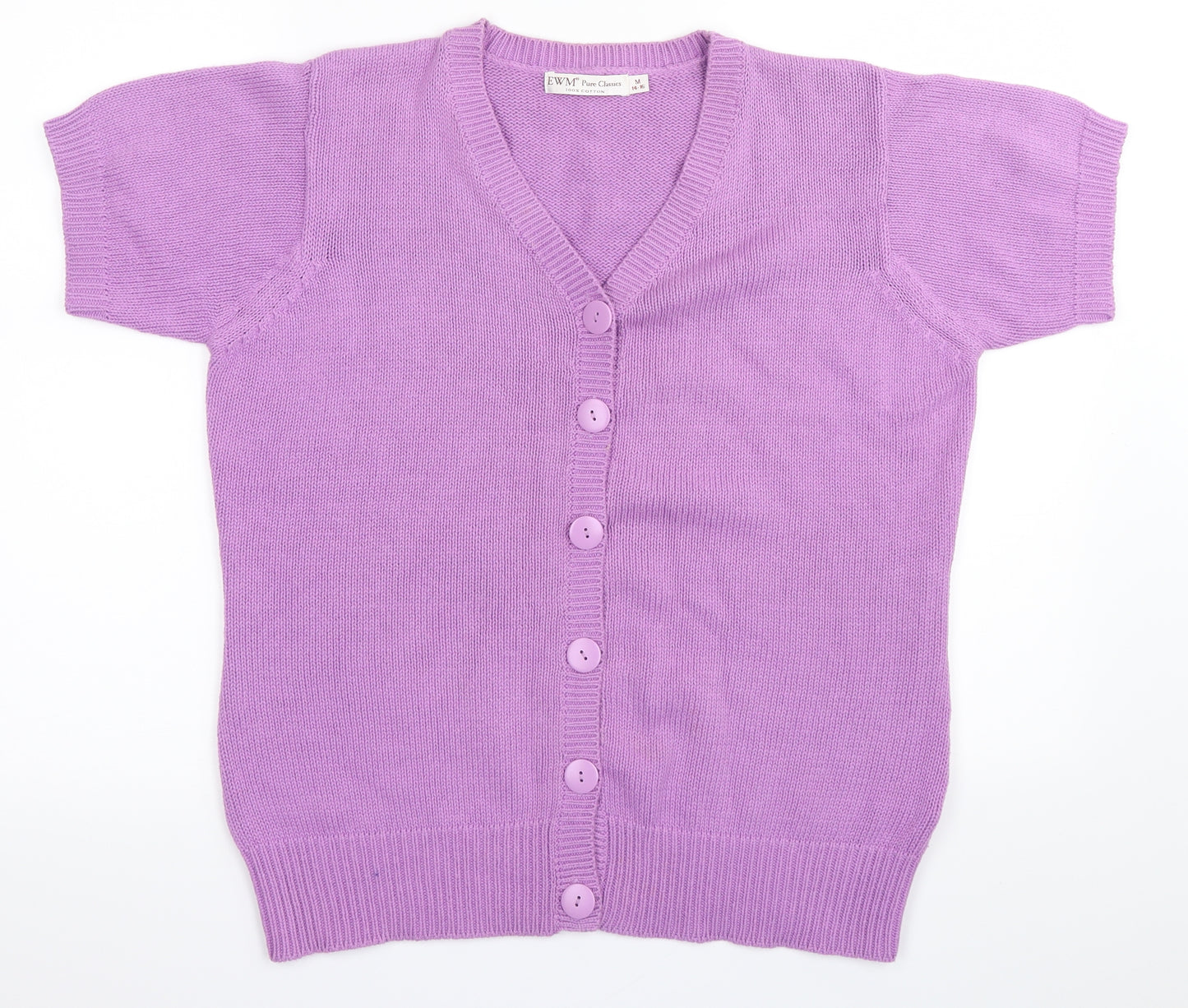 EWM Womens Purple  Rayon Cardigan Jumper Size M