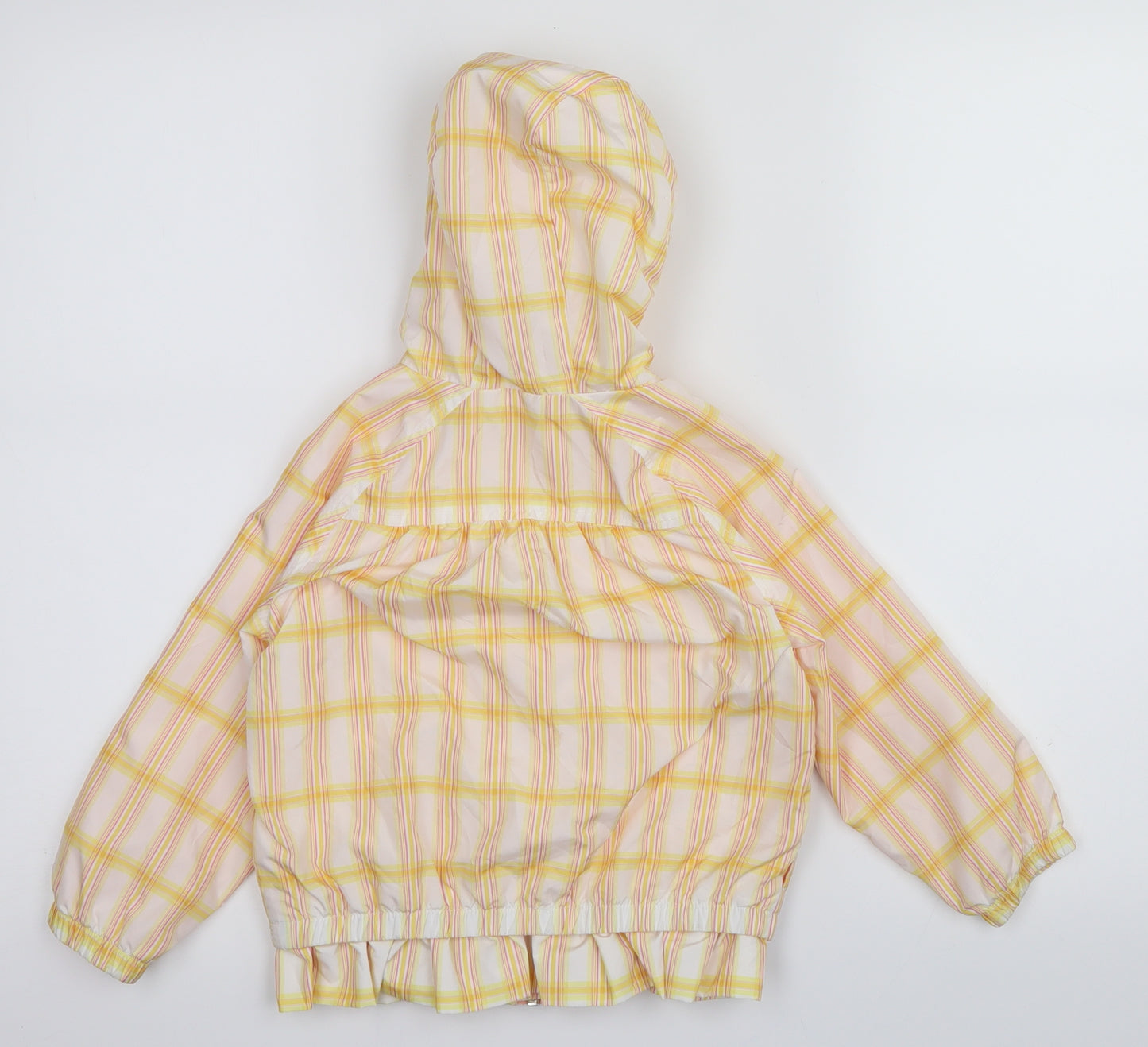 NEXT Girls Yellow Check  Basic Coat Coat Size 2-3 Years
