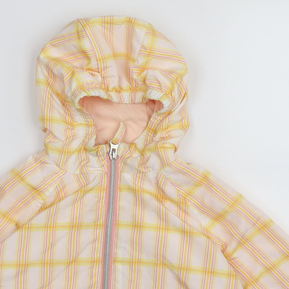 NEXT Girls Yellow Check  Basic Coat Coat Size 2-3 Years