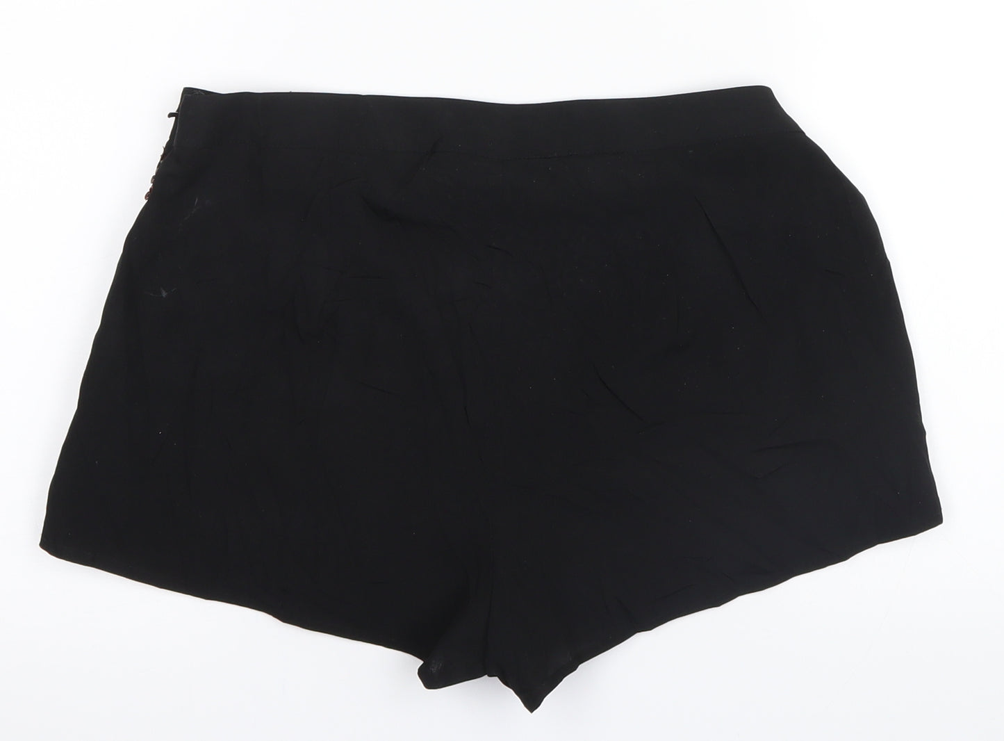 Topshop Womens Black   Hot Pants Shorts Size 10 - Sequin detail