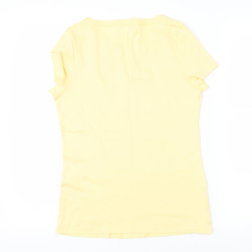 Marks and Spencer Womens Yellow Fair Isle  Basic T-Shirt Size 14
