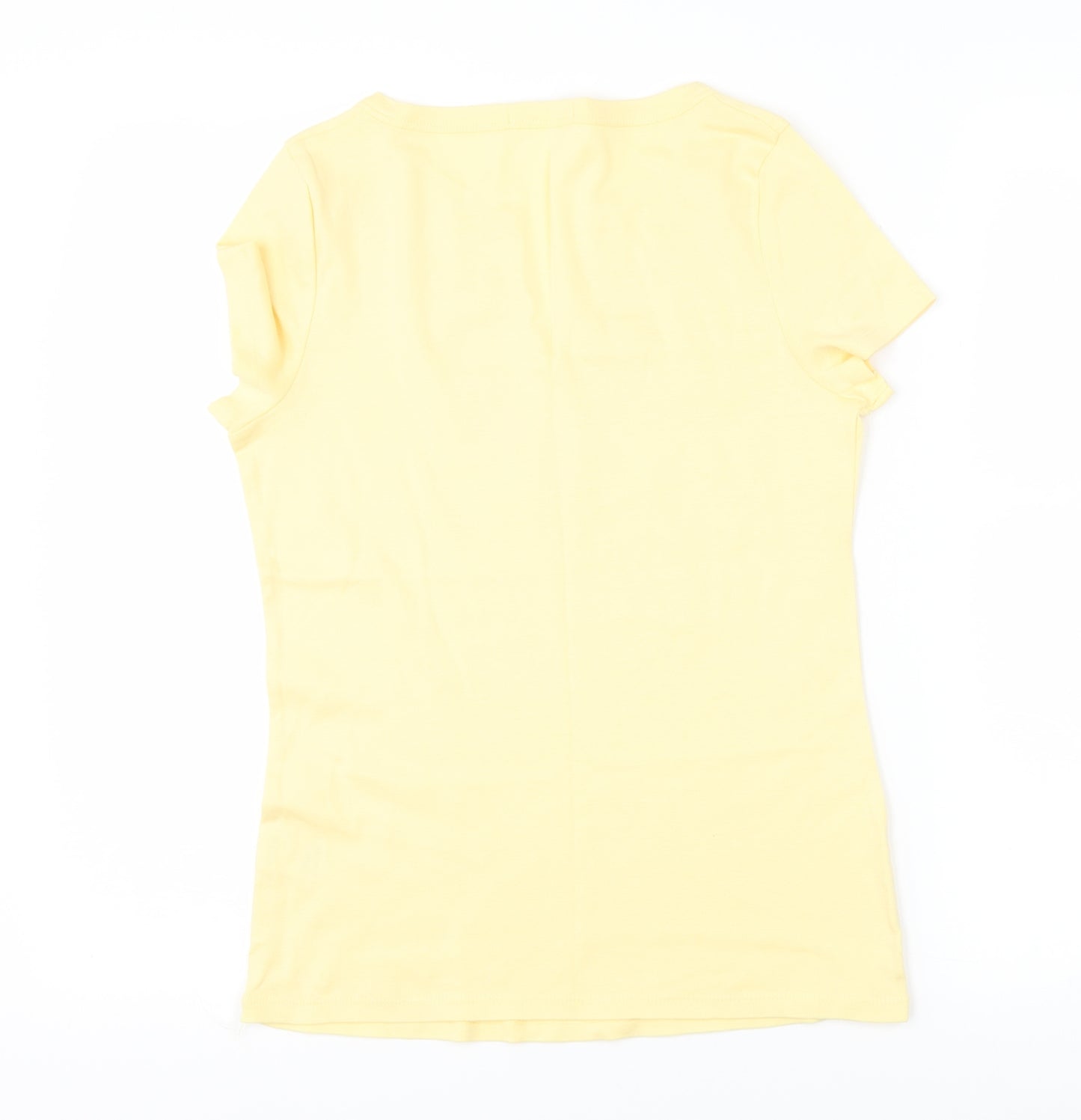 Marks and Spencer Womens Yellow Fair Isle  Basic T-Shirt Size 14