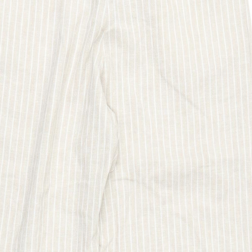 F&F Womens Beige Striped  Trousers  Size 10 L23 in