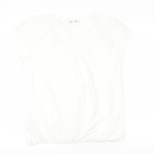 Papaya Womens White   Basic T-Shirt Size 12