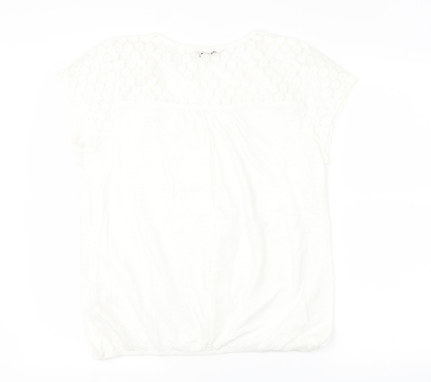 Papaya Womens White   Basic T-Shirt Size 12