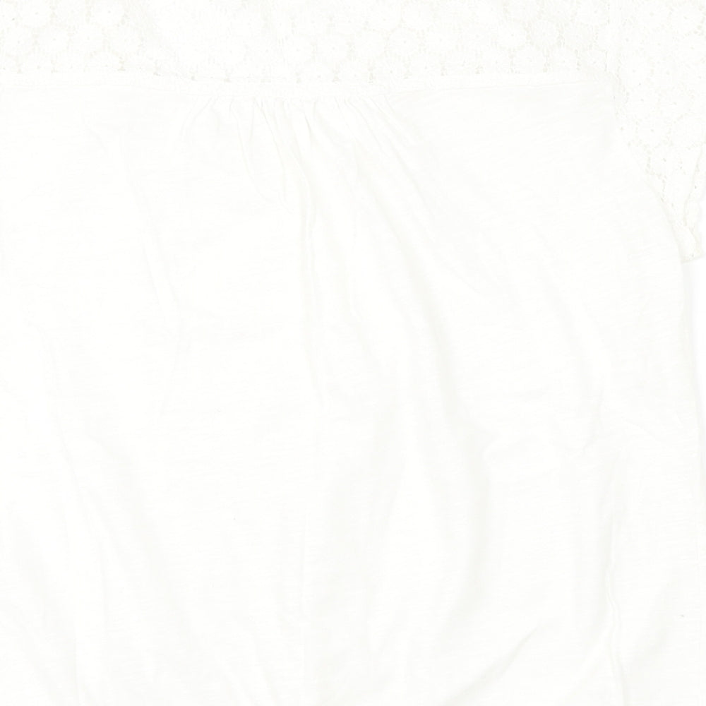 Papaya Womens White   Basic T-Shirt Size 12