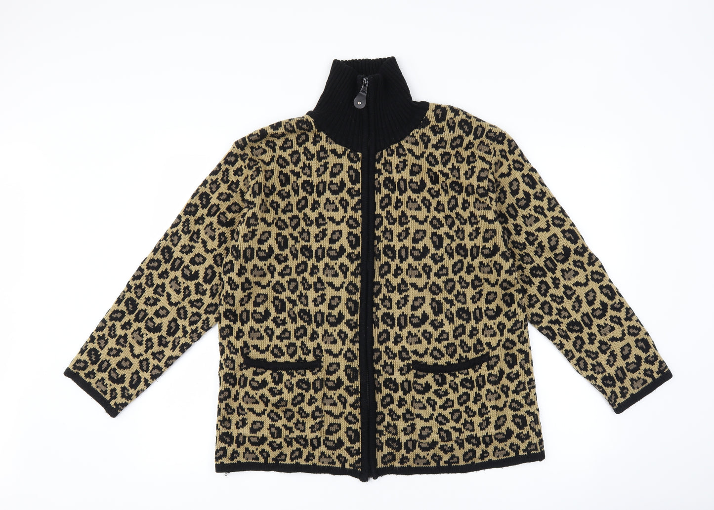 Tally Ho Womens Brown Animal Print  Jacket  Size M