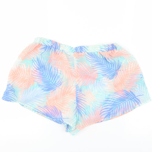 New Look Womens Blue Floral  Hot Pants Shorts Size 12
