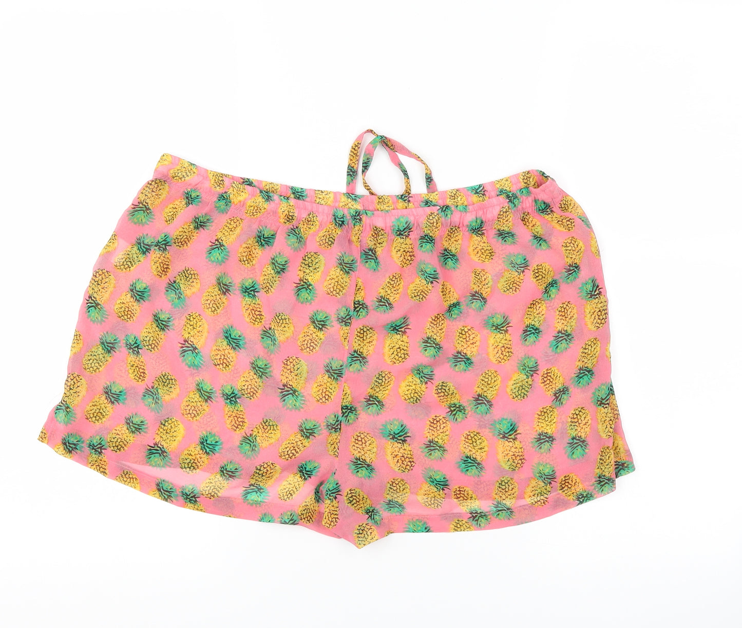 swimwear Womens Pink   Hot Pants Shorts Size M - Pineapple print