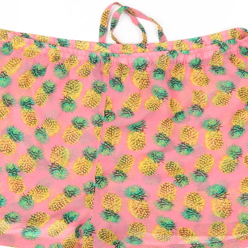 swimwear Womens Pink   Hot Pants Shorts Size M - Pineapple print