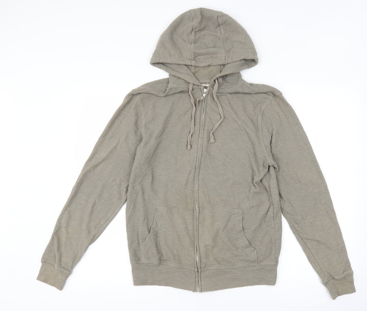 Cedar Wood State Mens Grey Full Zip Hoodie Size M