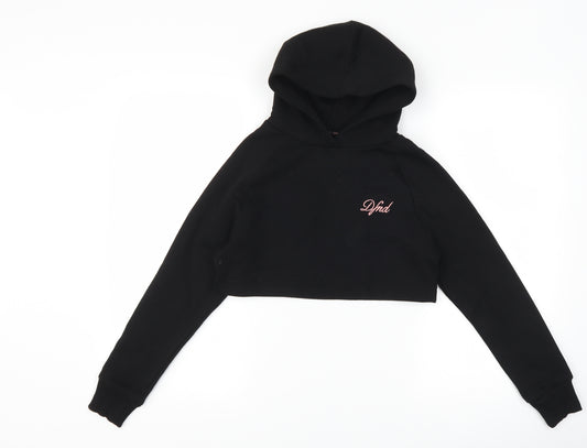 DFND Girls Black   Pullover Hoodie Size 7-8 Years  - cropped