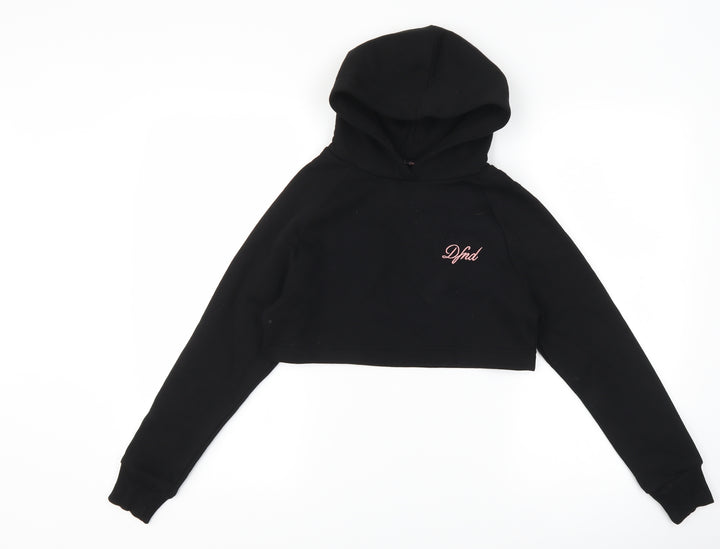 DFND Girls Black   Pullover Hoodie Size 7-8 Years  - cropped