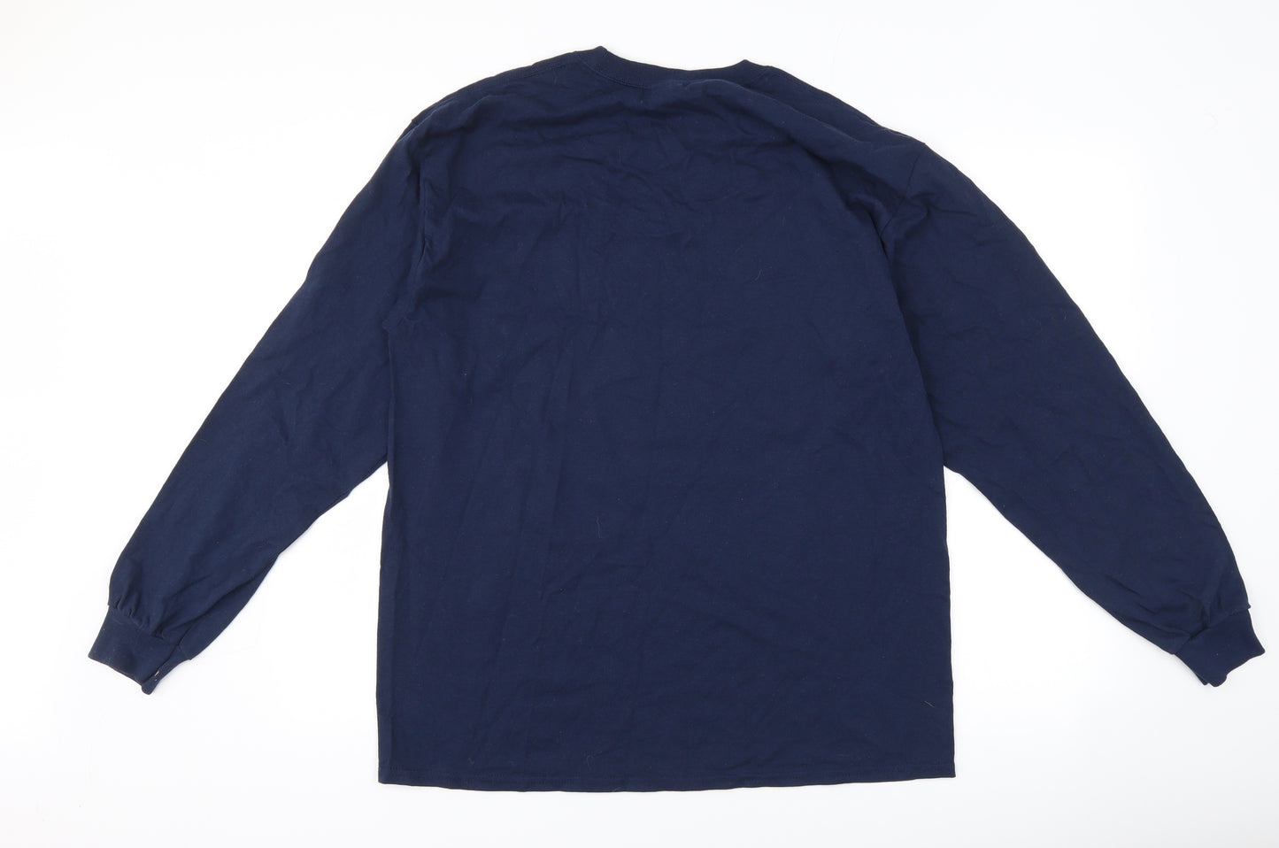 Gildan Mens Blue    T-Shirt Size L  - Merry Christmas