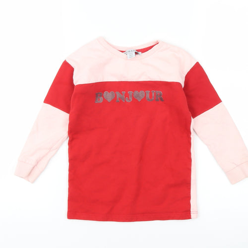 Primark Girls Pink Striped  Pullover Sweatshirt Size 3-4 Years  - Bonjour