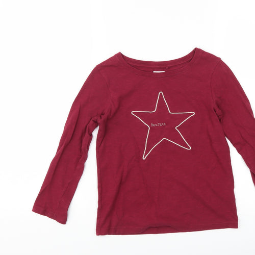 NEXT Girls Purple   Basic T-Shirt Size 6 Years  - star