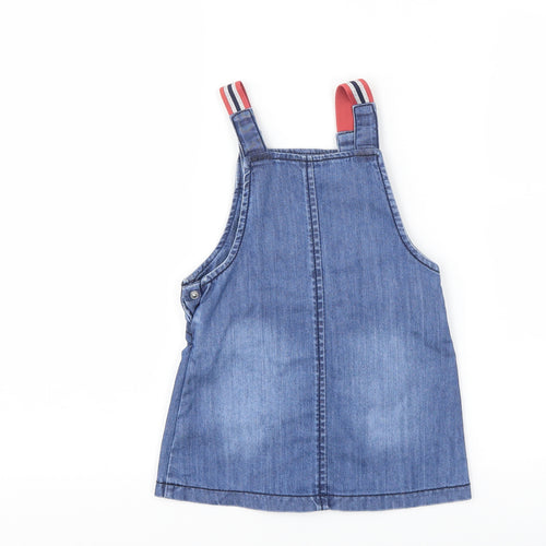 George Girls Blue  Denim Pinafore/Dungaree Dress  Size 18-24 Months  - Disney Minnie Mouse