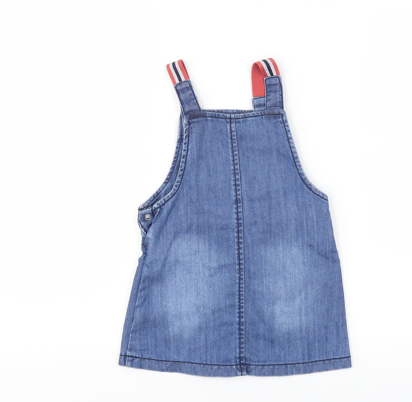 George Girls Blue  Denim Pinafore/Dungaree Dress  Size 18-24 Months  - Disney Minnie Mouse