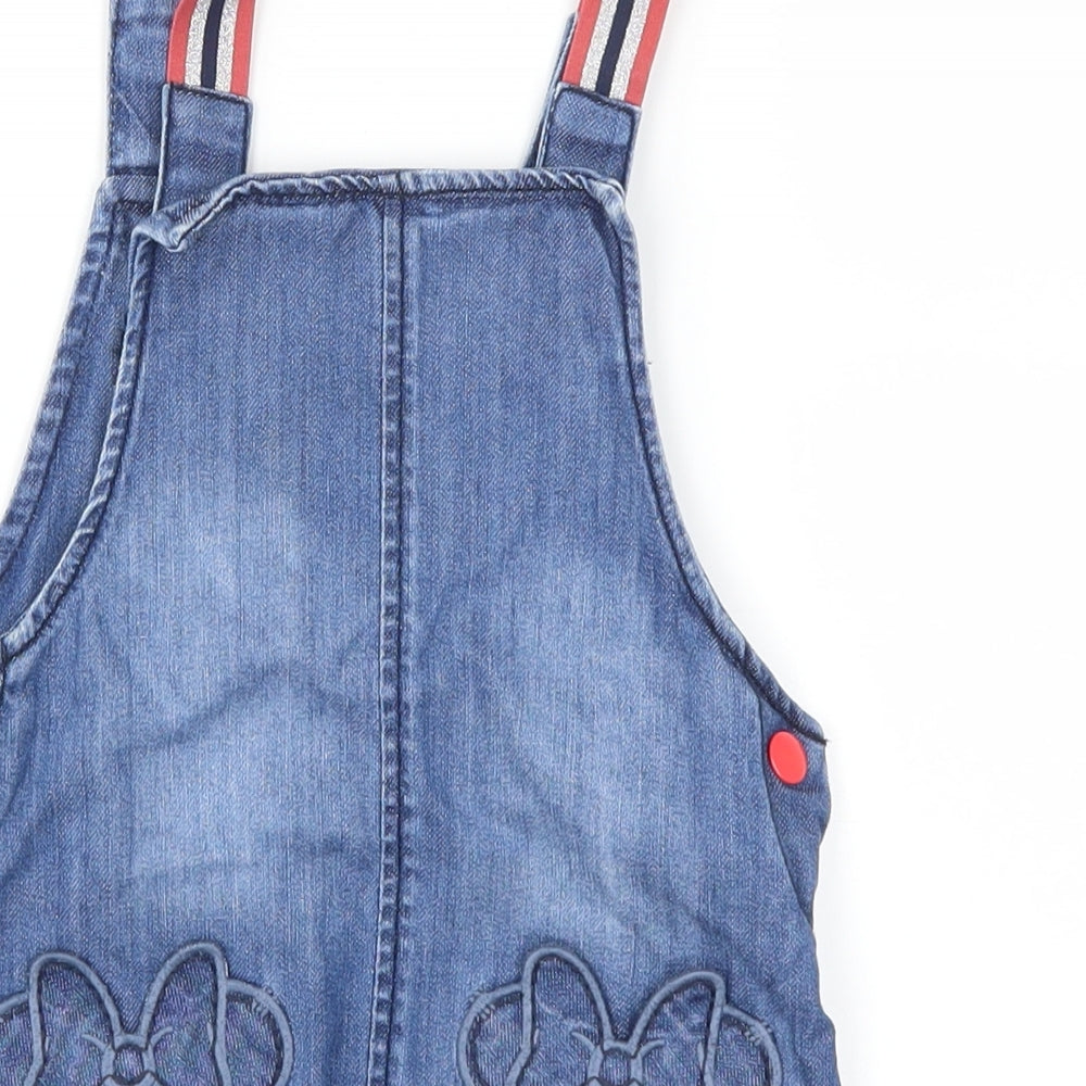George Girls Blue  Denim Pinafore/Dungaree Dress  Size 18-24 Months  - Disney Minnie Mouse
