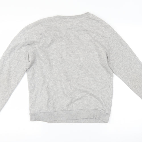 H&M Womens Grey   Pullover Sweatshirt Size M  - slogan